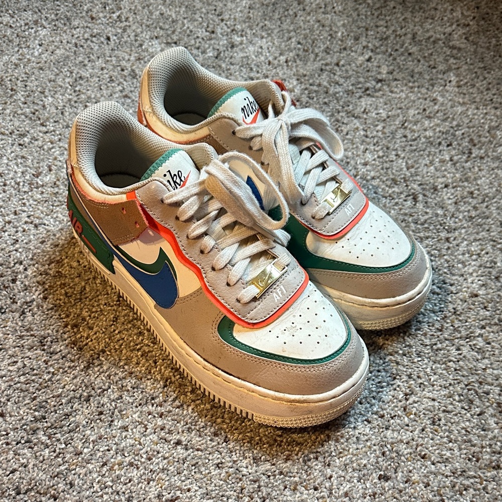Nike Air Force 1 with Blue and Green Accents